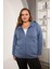 Cep Detaylı Büyük Beden Sweatshirt Indigo 1