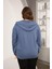 Cep Detaylı Büyük Beden Sweatshirt Indigo 4