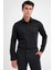 Slim Fit %100 Pamuk Non Iron Kumaş Klasik Siyah Gömlek Gk 734 1