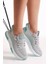 Unisex Gri Poli Taban Tekstil Kumaş Bağcıklı Spor Ayakkabı 2