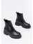 745-2137 Siyah Kalın Taban Lastikli Günlük Kadın Bot 4