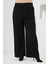 Beli Lastikli Geniş Paça Büyük Beden Pantolon Siyah 1
