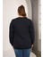 Yaka Zincir Detaylı Büyük Beden Sweatshirt Lacivert 5