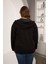 Cep Detaylı Büyük Beden Sweatshirt Siyah 4