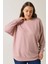 Büyük Beden Bisiklet Yaka Uzun Kollu Bluz 615589 1