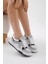 Kadın Gri Beyaz Termo Taban Bağcıklı Spor Ayakkabı 1