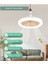 Uzaktan Kumandalı ve Işıklı Tavan Vantilatörü 30W LED Lamba Vantilatörü Akıllı Sessiz Tavan Vantilatörü E27 Dönüştürücü Taban Gri (Yurt Dışından) 4