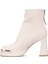 25K414-2 Kadın Hakiki Deri Topuklu Bot Bej 3