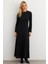 Kadın Siyah Basic Maxi Elbise COL30 1
