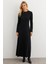 Kadın Siyah Basic Maxi Elbise COL30 2