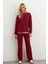 Kadın Bordo Alt Üst Pantolon Takım COL28 4