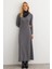 Kadın Antrasit Basic Maxi Elbise COL30 1