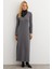 Kadın Antrasit Basic Maxi Elbise COL30 2