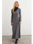 Kadın Antrasit Basic Maxi Elbise COL30 3