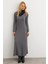 Kadın Antrasit Basic Maxi Elbise COL30 5