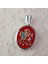 Kırmızı Mineli Osmanlı Arması 925 Ayar Gümüş Madalyon Kolye Ucu 1