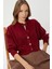 Düğmeli Yün Efektli Triko Hırka LBP0028 Bordo 1