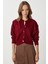 Düğmeli Yün Efektli Triko Hırka LBP0028 Bordo 3