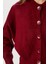 Düğmeli Yün Efektli Triko Hırka LBP0028 Bordo 4