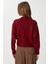 Düğmeli Yün Efektli Triko Hırka LBP0028 Bordo 5