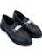 Kadın Hakiki Deri Lacivert Loafer Ayakkabı 817 9879 Bn Ayk SK25-26 Lacı Dr 2