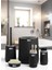 Nida Siyah Kromlu Eko Banyo Seti Modern Tasarım 5'li Set Suya Dayanıklı 5