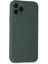 iPhone 11 Pro Kılıf Nano Içi Kadife Silikon - Koyu Yeşil 3