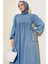 Pileli Salaş Tesettür Kot Elbise 3