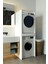 Lavanta Çamaşır ve Kurutma Makinesi Dolabı Çamaşır Sepeti Çekmeceli Banyo Dolabı Beyaz 1