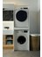 Lavanta Çamaşır ve Kurutma Makinesi Dolabı Çamaşır Sepeti Çekmeceli Banyo Dolabı Beyaz 2