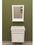 Lavanta Çamaşır ve Kurutma Makinesi Dolabı Çamaşır Sepeti Çekmeceli Banyo Dolabı Beyaz 4