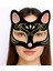 Siyah Renk Süet Kaplama Üzeri Pembe Sarı Simli Kedi Maskesi 17X14 cm 3