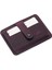 Carpi Kağıt Para Bölmeli Unisex Crazy Eskitme Hakiki Deri Kartlık - Mor 2
