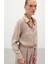 Desenli Salaş Gömlek - Bej 5