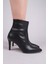 Isantı Tabanı Zincir Aksesuarlı Topuklu Bot Siyah 3
