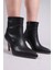 Isantı Tabanı Zincir Aksesuarlı Topuklu Bot Siyah 5
