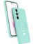 Resveq Newface Samsung Galaxy S24 Fe Regal Magsafe Standlı Kapak - Su Yeşili 1