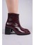 Scarlet Kroko Topuklu Bot Bordo 1
