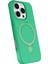 Resveq Newface Apple Iphone 16 Pro Regal Magsafe Standlı Kapak - Yeşil 2