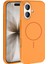 iPhone 17 Uyumlu Kılıf Edi Silikon M-Safe Şarj Özellikli Turuncu 3