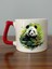 Dallar Arasında Panda Görselli Kırmızı Kulplu Kupa Bardak - Seramik Çay, Kahve Hediyelik Bardağı 1