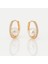 18K Rose Gold Plated Pearl Ball Hoop Küpe 1