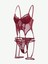 Bordo Babydoll Iç Giyim Seti Bustiyer ,külot , Bacak Bantları 5