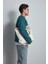 Erkek Oversize Yazı Baskılı Sweatshirt Yeşil 5