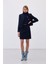 Düğme Detaylı Mini Tüvit Etek - Lacivert 1