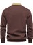 Erkek Retro Renk Bloklu Pamuklu Gömlek Yaka Sweatshirt 4