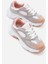 Kadın Gri Pudra Rahat Kalıp Yüksek Taban Bağcıklı Spor Ayakkabı 2