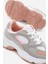 Kadın Gri Pudra Rahat Kalıp Yüksek Taban Bağcıklı Spor Ayakkabı 4