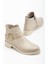 Kadın Bej Cilt Kalın Termo Taban Kemer Toka Detaylı Fermuarlı Bot 2