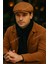 Erkek Kahverengi Kasket Peaky Blinders Kaşe Kumaş Şapka Kasket 1